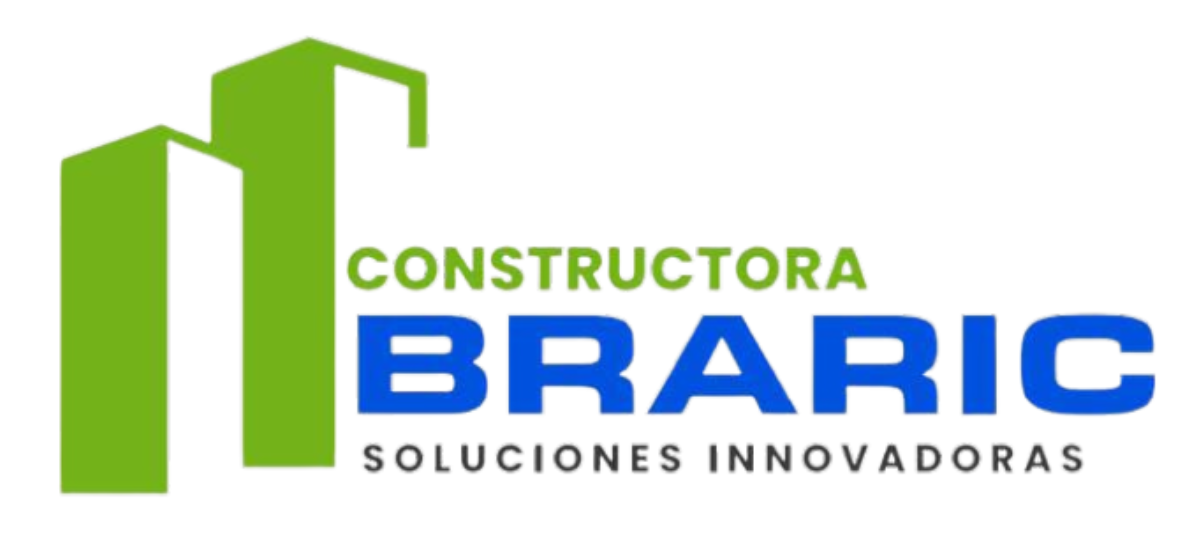 logo constructora braric, trazo blanco